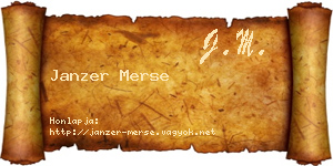 Janzer Merse névjegykártya